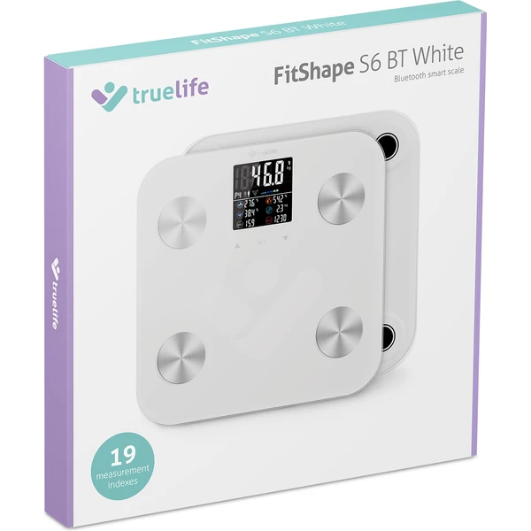 TrueLife FitShape S6 BT múdra váha biela - Inteligentné váhy - Obrázok 16204ca1c3f04e17a323fbc33bf9a5ab