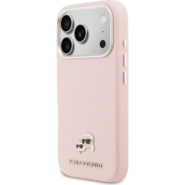 Karl Lagerfeld PU Karl a Choupette Heads Pins MagSafe kryt iPhone 17 Pro ružový - Puzdra - Obrázok 162e5a16b2b74084b06db421d4c4ad23