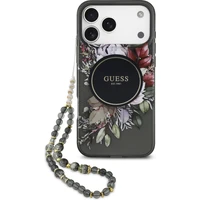 Guess IML Flowers Strap MagSafe kryt iPhone 17 Pro Max čierny - Puzdra