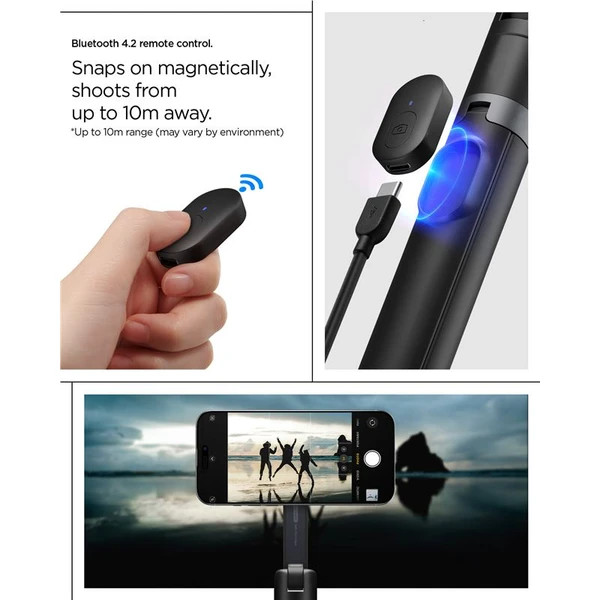 Spigen Selfie Stick MagSafe+ Tripod selfie tyč čierna - Držiaky - Obrázok 16343dc579f64cab90a9802ca1f04404
