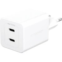 PanzerGlass® empower nabíjačka Turbo GaN (45 W) 2x USB-C, biela - Nabíjačky