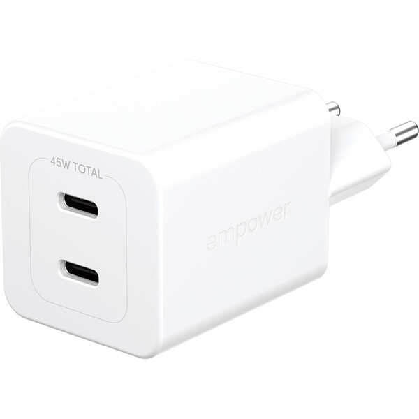 E-shop PanzerGlass® empower nabíjačka Turbo GaN (45 W) 2x USB-C, biela