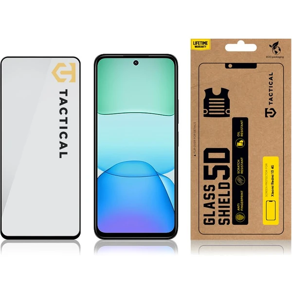 Tactical Glass Shield 5D sklo pre Xiaomi Redmi 13 4G čierne - Ochranné fólie a sklo - Obrázok 165fdfc38992425091dcc15aca5b9754