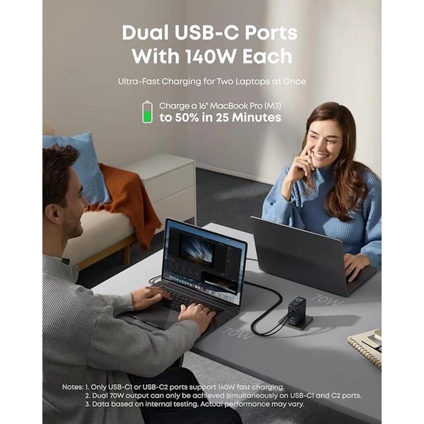 Anker 140W nabíjačka, 3x USB-C, 1x USB-A strieborná - Nabíjačky - Obrázok 16624c48c49341e382ecd44bf3ebd2ee