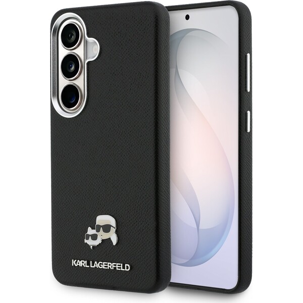 E-shop Karl Lagerfeld zrnité PU kožené púzdro K&CH Heads Magnetic pre Samsung Galaxy S26+ čierne