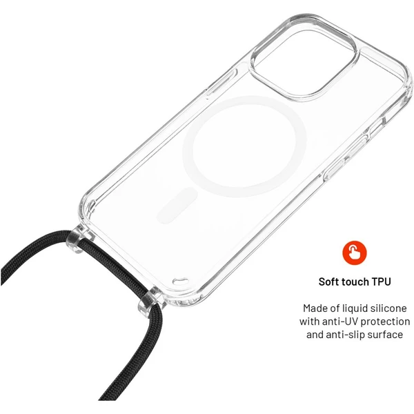 FIXED MagPure Neck kryt s čiernou šnúrkou na krk pre Apple iPhone 16 Pro - Puzdra - Obrázok 16958a535294445d8b96a3c7c77e5e54
