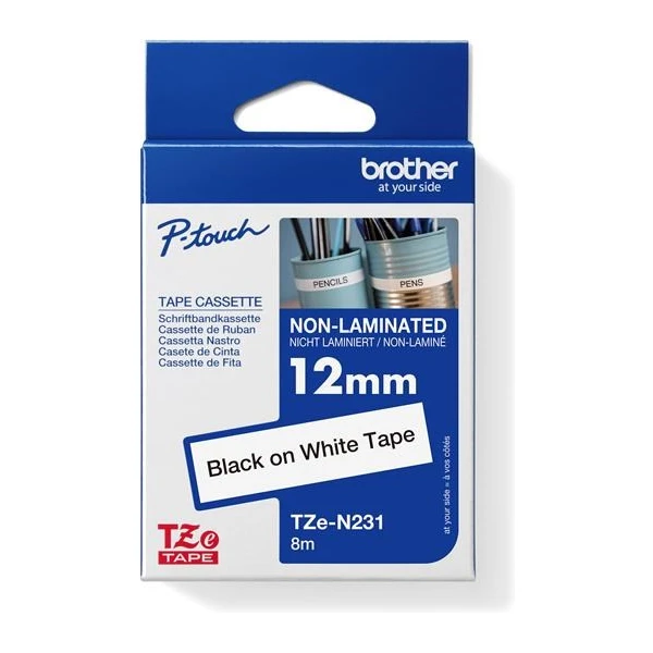 Brother TZe-N231 páska čierna na bielom 12 mm - Pásky pre štítkovače - Hlavný obrázok