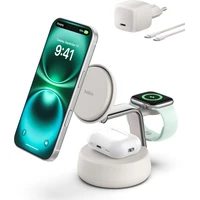 Belkin UltraCharge™ PRO Qi2 25W 3v1 MagSafe nabíjačka pre iPhone/Apple Watch/AirPods piesočná - Nabíjačky