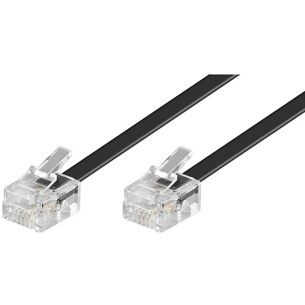 PremiumCord RJ11/RJ11 telefónny kábel 15 m čierny - Káble a redukcie - Hlavný obrázok