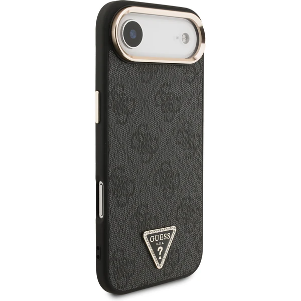 Guess PU Leather 4G Triangle Logo Gold Frame MagSafe kryt iPhone Air čierny - Puzdra - Obrázok 16b7dc1f9f094f049ca9e6b090363758