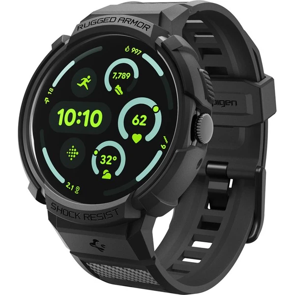 Spigen Rugged Armor Pro + Stand, matná čierna - Google Pixel Watch 5/4 45mm - Puzdra - Hlavný obrázok