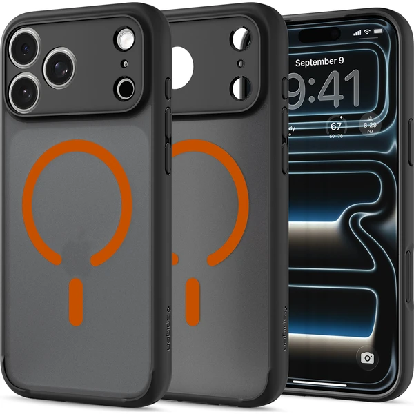 Spigen Ultra Hybrid MagSafe kryt iPhone 18 Pro/17 Pro frost black orange - Puzdra - Obrázok 172677cb82c148d99a07d06c2d5e6d7c