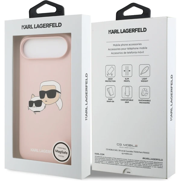 Karl Lagerfeld Liquid Silicone Double Heads MagSafe kryt iPhone Air ružový - Puzdra - Obrázok 17331dfb2ab048ef87d1f9da0e5520b9