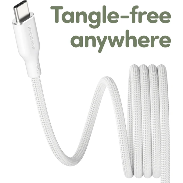 PanzerGlass USB-C/USB-C magnetický napájací kábel 240W 1,5m biely - Káble a redukcie - Obrázok 173J000K01