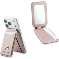 Karl Lagerfeld Mirror MagSafe Cardslot peňaženka so stojanom ružová - Peňaženky