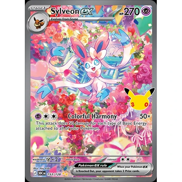 Sylveon ex (30C 153) - 30th Celebration [Holo] - Kusové karty - Hlavný obrázok