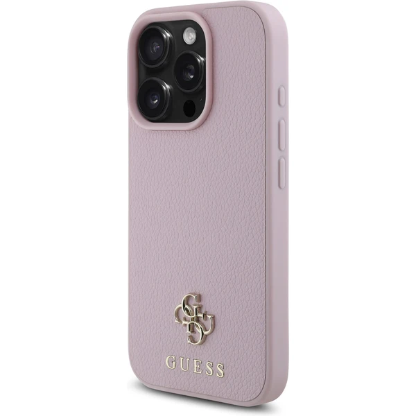 Guess PU Grained 4G Small Metal Logo MagSafe kryt iPhone 16 Pre Max ružový - Puzdra - Obrázok 175ecfe7c543413aafefa7be95182fb0