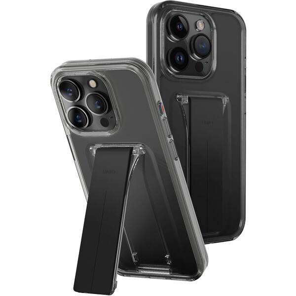 UNIQ Heldro Mount Stand ochranný kryt iPhone 15 Pro Max Vapour (dymový)