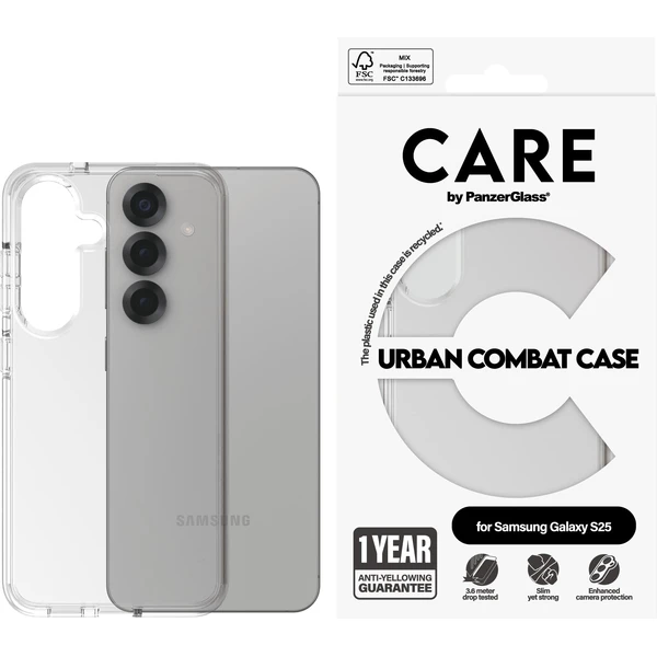 PanzerGlass® CARE kryt Samsung Galaxy S25 Urban Combat číry - Puzdra - Obrázok 17FC000J01