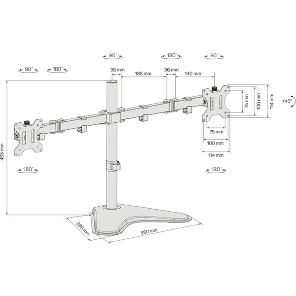 CONNECT IT TwinArm Basic Beta stolný držiak na 2 monitory - Držiaky pre obrazovky - Obrázok 17YFF00101