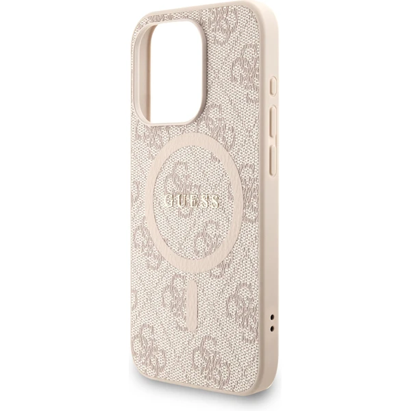 Guess PU Leather 4G Colored Ring Strap MagSafe kryt iPhone 15 Pre ružový - Puzdra - Obrázok 17aa206c01be43bc92e0c4b61e5f6943
