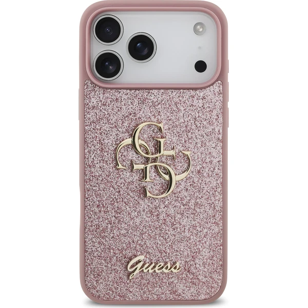 Guess PU Fixed Glitter 4G Metal Logo Zadný Kryt pre iPhone 18 Pro Max Pink - Puzdra - Obrázok 1807eac1d92d4f47b3d225acfbe5630f