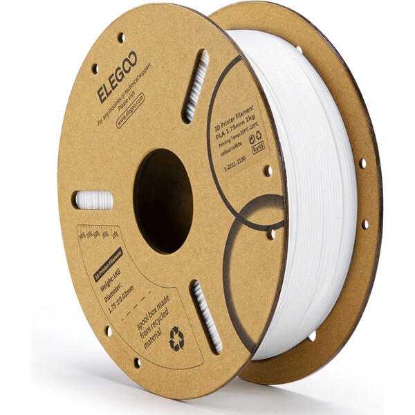 ELEGOO Filament PLA 1.75 mm, 1kg, biela