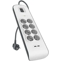 Belkin prepäťová ochrana BSV804, 8 zásuviek, 2xUSB/2.4A, 2m - Prepäťové ochrany
