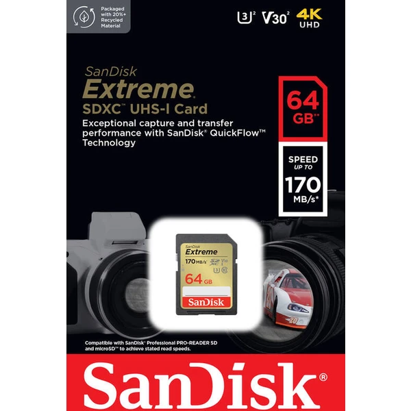 SanDisk Extreme SDXC 64GB - Pamäťové karty - Obrázok 1832000P01