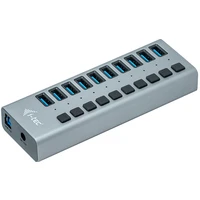 i-tec USB 3.0 Charging HUB 10 Port + Power Adaptér 48 W striebor - USB huby