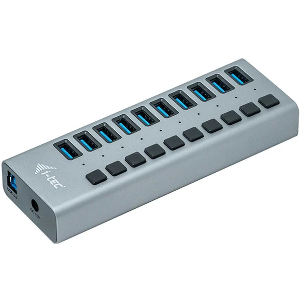 i-tec USB 3.0 Charging HUB 10 Port + Power Adaptér 48 W striebor - USB huby - Hlavný obrázok
