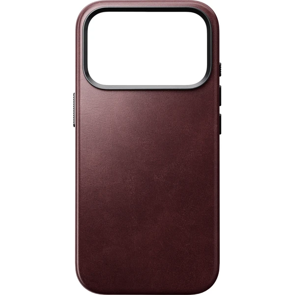 Nomad Traditional Leather (Horween) MagSafe kožený kryt iPhone 17 Pro/18 Pro Burgundy - Puzdra - Obrázok 18652d77c8e64917b9f1b44e296abfed