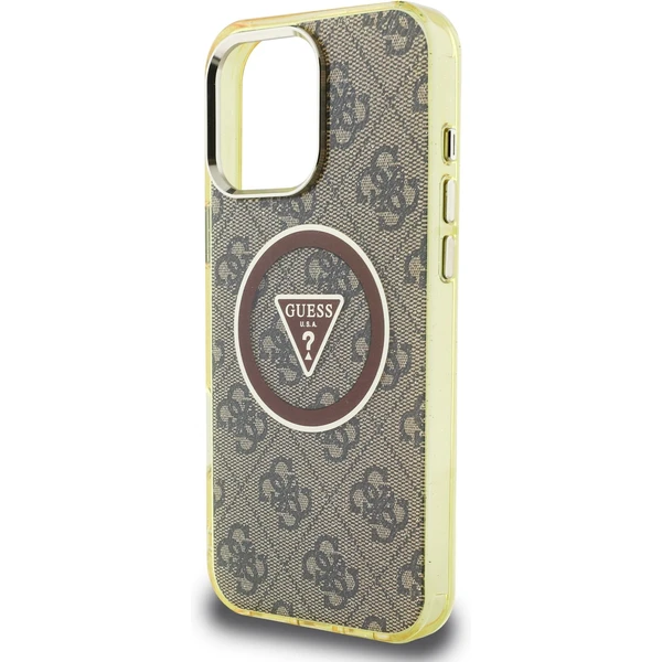 Guess IML 4G Glitter a Triangle Logo MagSafe kryt iPhone 16 Pro Max hnedý - Puzdra - Obrázok 1875f983459546d5bbcf4a236496c9aa