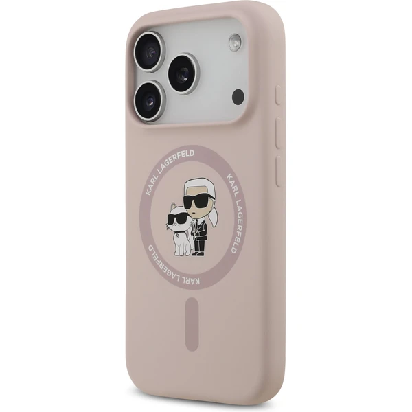 Karl Lagerfeld Liquid Silicone Karl a Choupette MagSafe kryt iPhone 17 Pro ružový - Puzdra - Obrázok 189c51cdfbbd4d08af289b8979d102bb