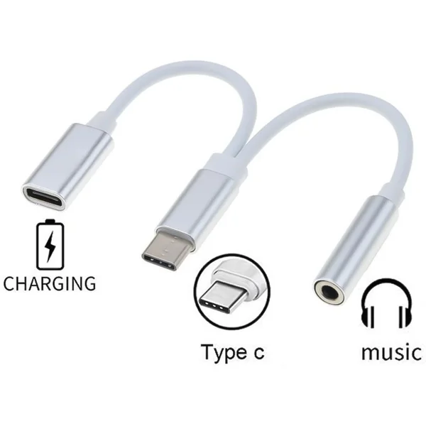 PremiumCord USB-C -> USB-C/3,5mm redukcia 0,15m biela - Káble a redukcie - Hlavný obrázok