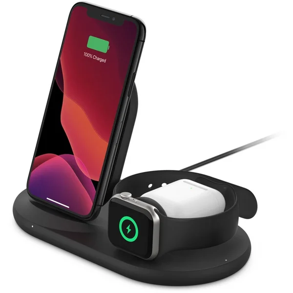 Belkin BOOST CHARGE 3v1 bezdrôtová nabíjacia stanica čierna - Nabíjačky - Hlavný obrázok