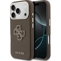 Guess PU Resin Logo kryt iPhone 17 Pro hnedý - Puzdra