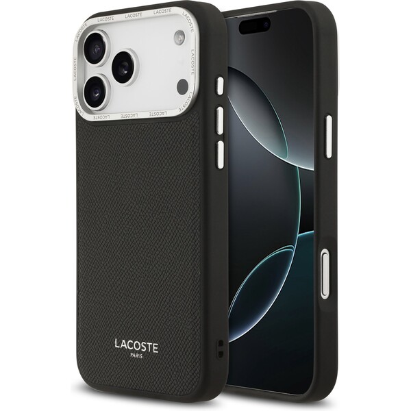 E-shop Lacoste PU Leather Champs Elysees MagSafe kryt iPhone 17 Pro Max čierny