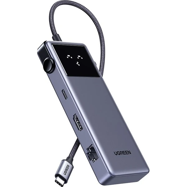 UGREEN Uno 7v1 USB-C Hub (120W) sivý - USB huby - Hlavný obrázok