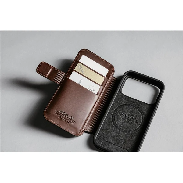 Nomad Modern Leather Folio (Horween) MagSafe kožené púzdro iPhone 17 Pro Rustic Brown - Puzdra - Obrázok 18c7a9d06aa4452bb024899d96f9741e