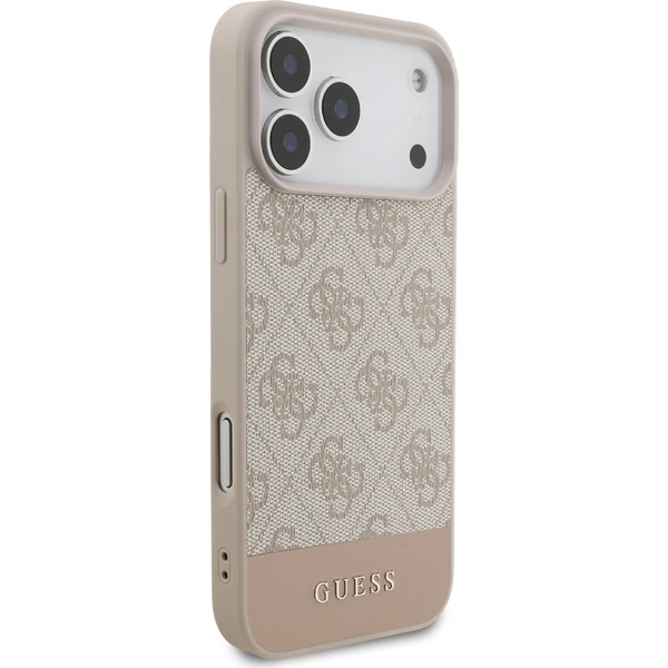 Guess PU 4G Stripe Zadný Kryt pre iPhone 17 Pro Max ružový - Puzdra - Obrázok 18cfdd2a4ba2489b9aa86bb5e3595613