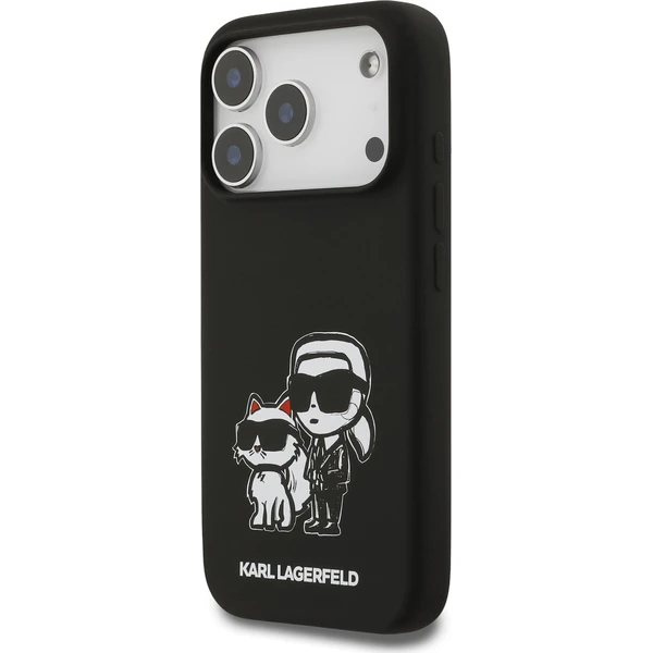 Karl Lagerfeld Liquid Silicone K&CH Sketch MagSafe kryt iPhone 17 Pro čierny - Puzdra - Obrázok 18e99a155c60466dae6a83fd79d13802
