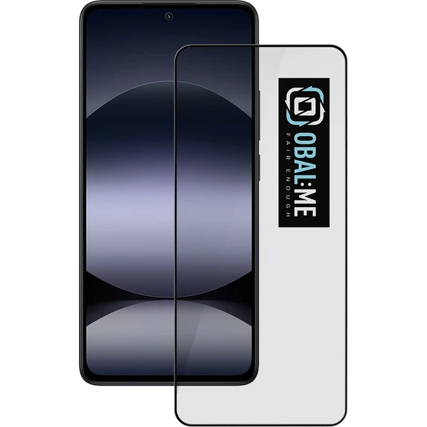 OBAL:ME 5D tvrdené sklo Xiaomi Redmi Note 14 4G/5G/14S/Poco M7 Pre 5G čierne - Ochranné fólie a sklo - Hlavný obrázok