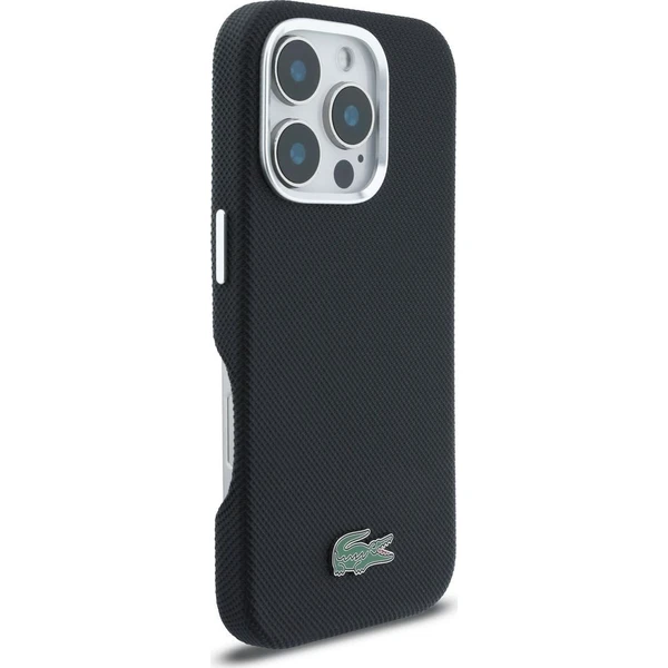 Lacoste PVC Iconic Petit Pique Metal Logo MagSafe kryt iPhone 16 Pro Max čierny - Puzdra - Obrázok 1918d85118c640698bd032cf3a425b89