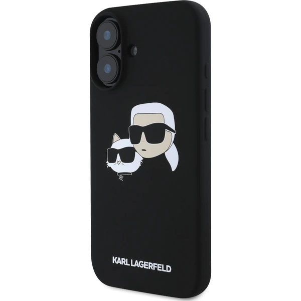 Karl Lagerfeld Liquid Silicone Double Heads MagSafe kryt iPhone 16 Plus čierny - Puzdra - Obrázok 194e2161d3944c548517f51d136e6dcc