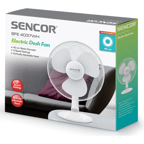 Sencor SFE 4037WH-EUE3 stolný ventilátor biely - Ventilátory - Obrázok 197F000O01