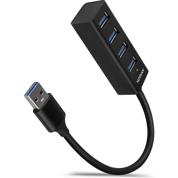 AXAGON HUEM1A 4x USB 3.2 Gen 1 MINI húb kovový kábel USBA 20cm - USB huby - Hlavný obrázok