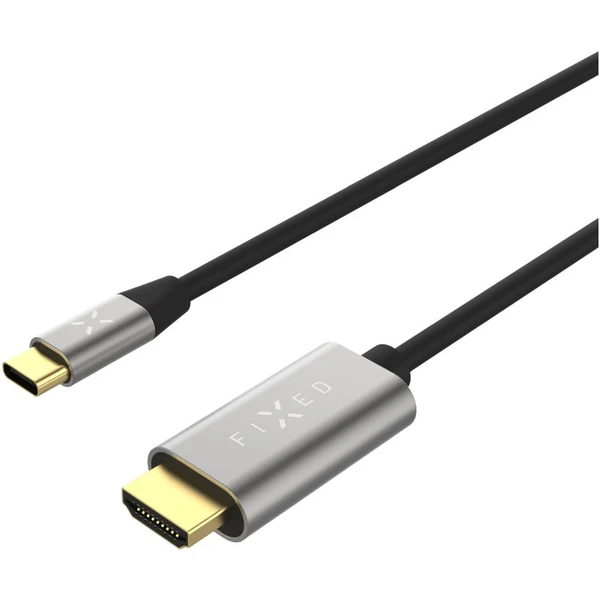 FIXED USB-C 3.1 Gen 2/HDMI HDMI 2.0 kábel, 18Gbps, 4K60HZ, 2m, sivý - Káble - Obrázok 197f39473ab142cea45d76d746d80186