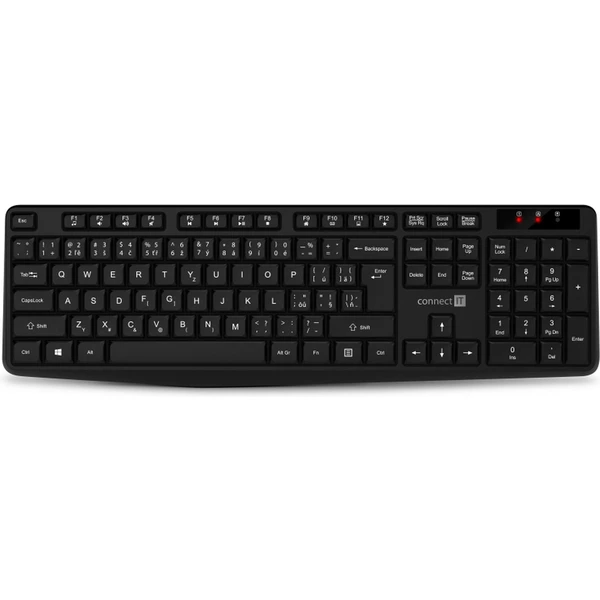 CONNECT IT OfficeBase Wireless Combo bezdrôtová čierna klávesnica + myš - Klávesnicové sety - Obrázok 19N0000P01
