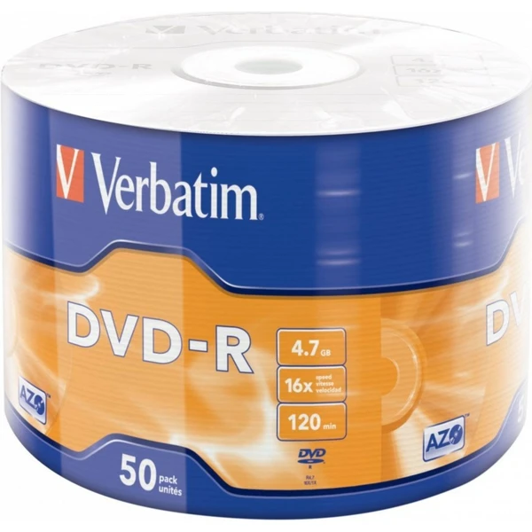 VERBATIM DVD-R (50 ks) 16x WRAP 4.7GB MATT - Optické disky - Hlavný obrázok